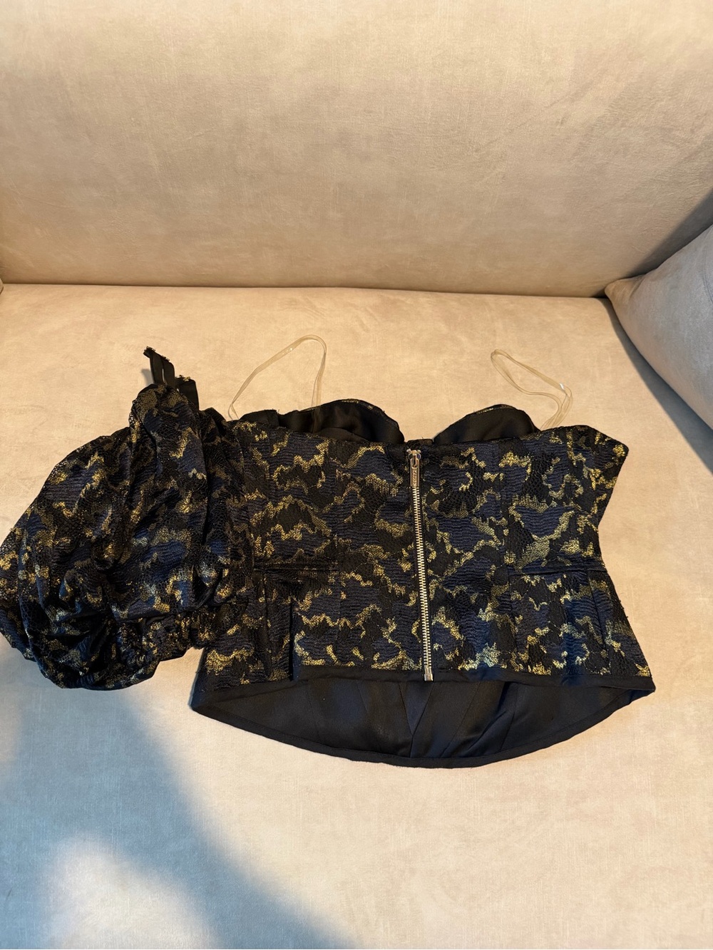 House of CB Black and Gold Corset Top